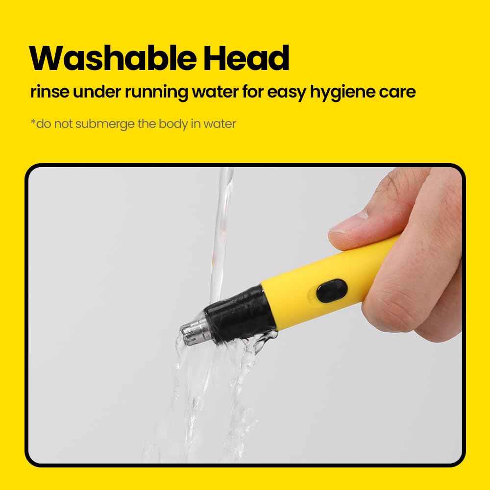 Gorilla Technique Nose Ear Hair Trimmer for Men, Rechargeable 2-in-1 Trimmer for Nose Ear Eyebrow Hair Removal, No Pull No Snag Grooming with High-Speed 10,000rpm Motor, 2 Heads