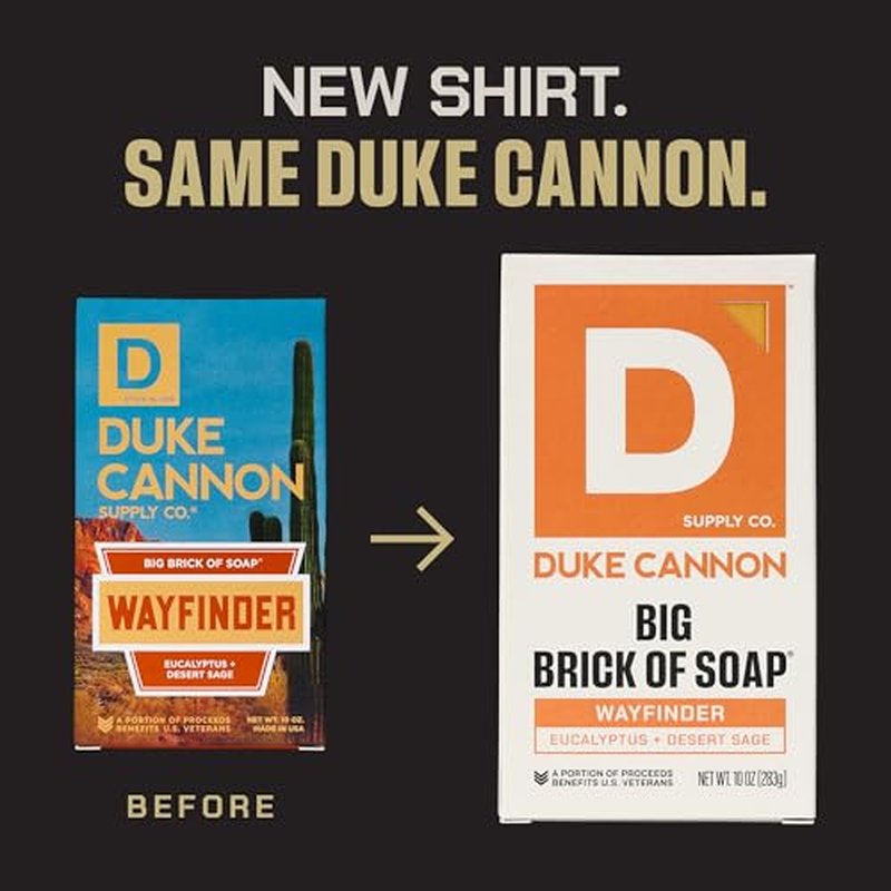 Duke Cannon Supply Co. Large Brick Bar Soap Bundle - Men's Soap with Masculine Scents - USA-Made - All Skin Types - Wayfinder, High Country, Superior, & Sawtooth - 10 oz (4 Pack)