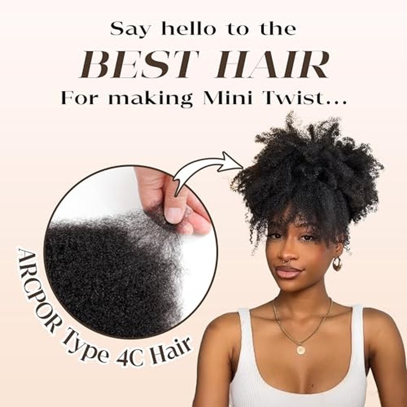 Afro Kinkys Bulk Human Hair, 22 Inch 50G/Pack Soft 4C Afro Kinky-Curly Human Hair Bulk for Twist Dreadlocks Extensions Repair Locs 613 Blonde 1 Pack (613, 22 inch)
