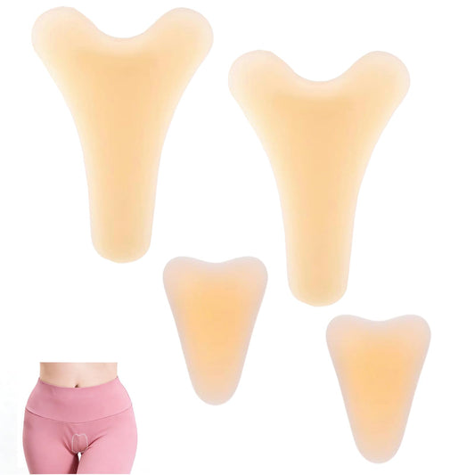 Female Crotch Privacy Guard - Seamless Adhesive Contouring Inserts for Leggings, Swimwear & Yoga Pants - Invisible Comfort Shield for Women's Activewear - Reusable Silicone Concealer Protective Pads