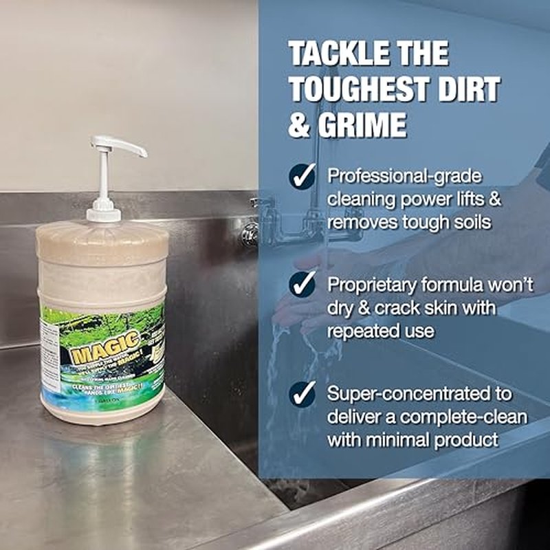 Zenex Magic Hand Soap - Industrial Hand Cleaner for Auto Mechanics | Shop Soap | Walnut Shell Scrubbers to Remove Grease, Oil, Ink & Paint | Moisturizing Ingredients | 3.55 L (1 Pack)