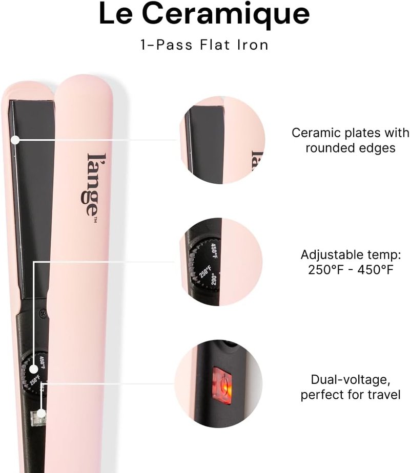 L'ANGE HAIR Flat Iron Hair Straightener - Fast Heating Ceramic | Locks in Moisture & Shine | Blush Color