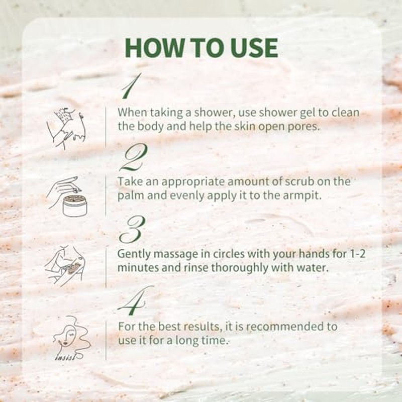 Peppermint Underarm Detox Scrub,Armpit Detox For Women,Body Scrub & Detox Cleanse,Body Exfoliator Scrub For Deeply Cleanses,Exfoliates,Moisturizes&Relieves Odor,for Armpits,Elbows,Knee & Whole Body