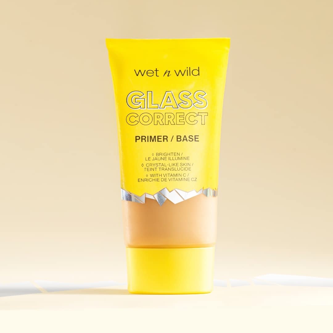 wet n wild Prime Focus Glass Skin Correct Primer, Bright Crystal Finish, Yellow (Pack of 2)