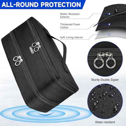 Travel Carrying Case Compatible with Shark Flexstyle/FlexFusion/Hair Dryer,Double-Layer Hair Hot Tools Storage Bag Fits for Dyson Airwrap Styler/Supersonic Hair Dryer and Attachments,Black-Bag Only