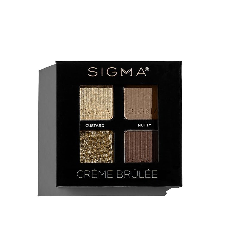 Sigma Beauty Crème Brûlée Eyeshadow Quad — Makeup Eyeshadow Quad with a Buttery Soft Formula and Buildable, Blendable Shades for a Flawless Eye Look, Designed for All Day Wear