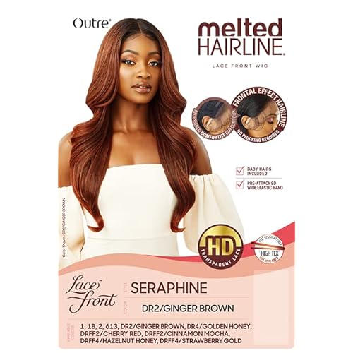 Outre melted Hairline Lace Front Wig Frontal Effect Hairline HD Transparent Lace SERAPHINE (DRFF2/CHERRD)