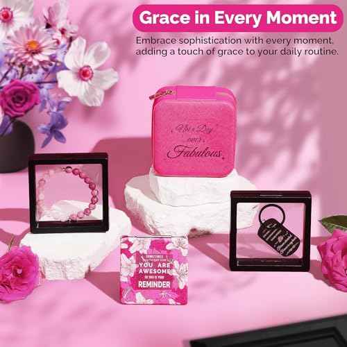 Birthday Gifts for Women, Happy Birthday Gift Box for Mom Her Girlfriend Sister Wife Grandma Bestie Bff, Pink Self Care Gifts Unique Get Well Gifts Relaxing Spa Gift Basket Set, Mothers Day