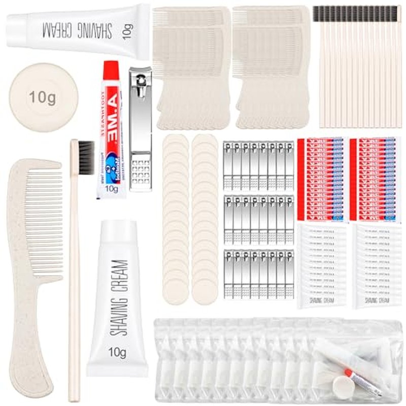 Panitay 50 Sets Disposable Travel Toiletry Kit Hotel Hygiene Kit Disposable Toothbrush Bulk Include Toothpaste Comb Soap for Travel Hotel Homeless Shelter Camping