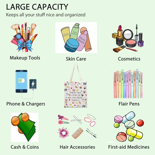 FOTAP Sound Music Inspired Gifts My Favorite Things Song Makeup Bag Musical Movie Tote Bag Theater Party Gifts (favorite things T)