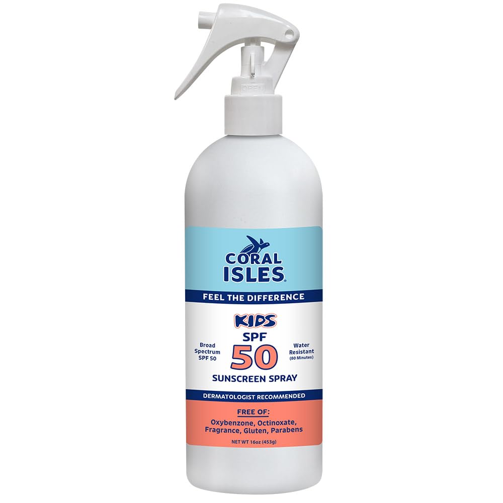 Coral Isles SPF 50 KIDS Spray Reef Compliant Broad Spectrum 16 Fl Oz