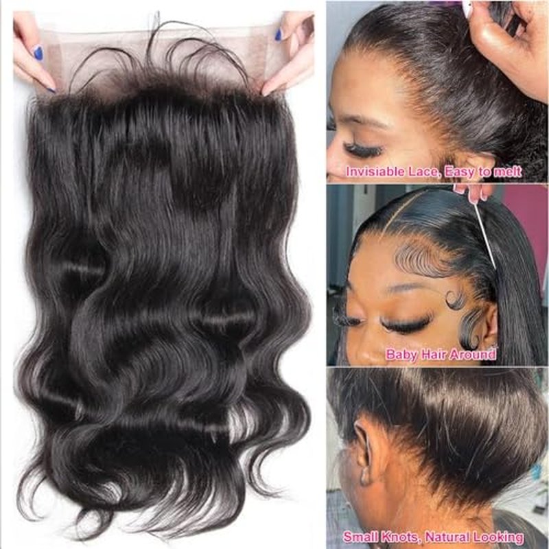 360 Body Wave Full Lace Front Wigs Human Hair Pre Plucked With Baby Hair 200 Density 360 HD Transparent Lace Front Wigs For Black Women Natural Color 24 inch