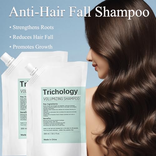 Trichology Shampoo | Anti-Hair Fall & Less Shedding & Volumizing Shampoo | Biotin, Arginine & Oleanolic Acid Strengthens Roots Promotes Hair Growth Oil Control & Scalp Nourishment 300ML (1PCS)