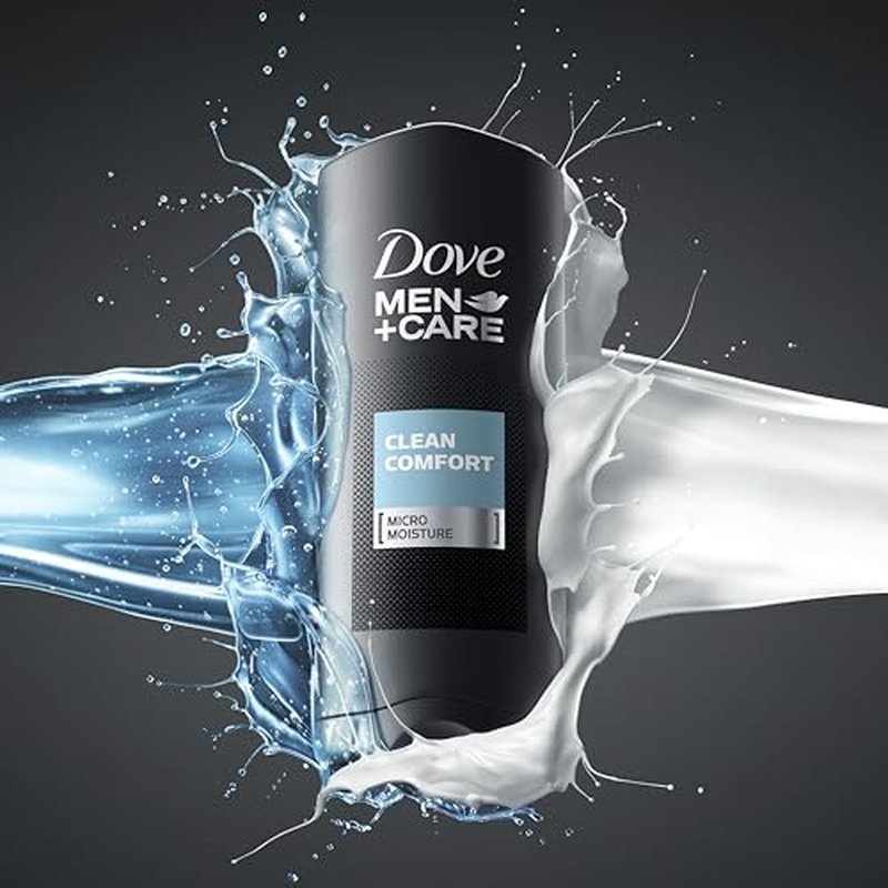DOVE MEN + CARE Body and Face Wash Clean Comfort 4 Count for Healthier and Stronger Skin Effectively Washes Away Bacteria While Nourishing Your Skin, 18 oz