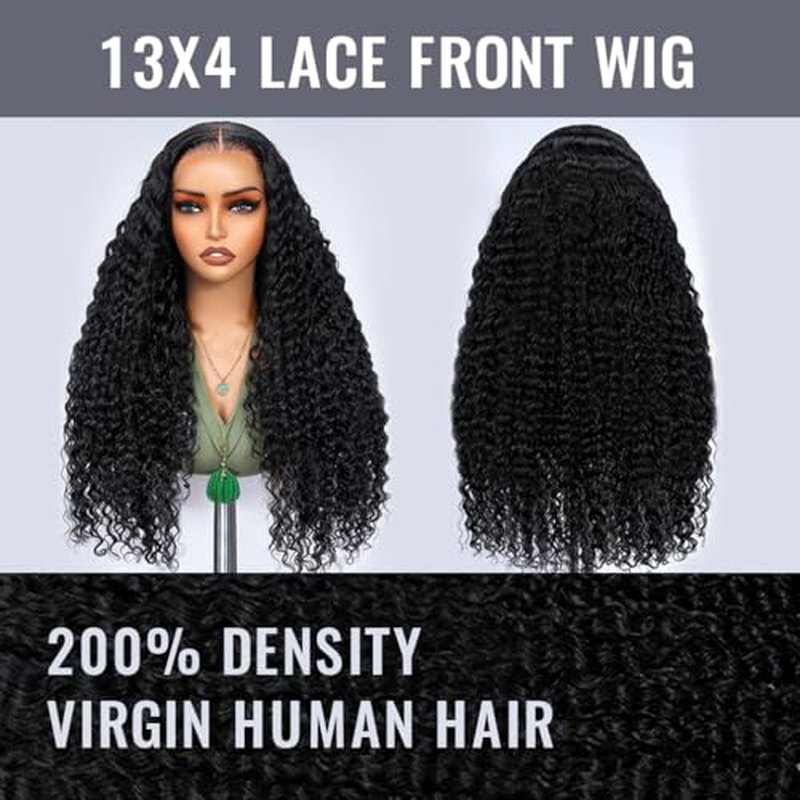 Deep Wave Wigs 13x4 Lace Front Wig Human Hair Deep Wave Lace Front Wigs Brazilian Curly Human Hair Pre Plucked Wig 200 Density