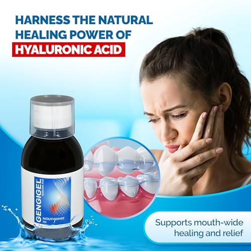 Gengigel Hyaluronic Acid Mouthrinse (300 ml), Oral Care Solution for Gum Health, Reduces Discomfort, Helps Relieve Gum Recession & Gingivitis, No Alcohol or SLS, Vegan & Kosher