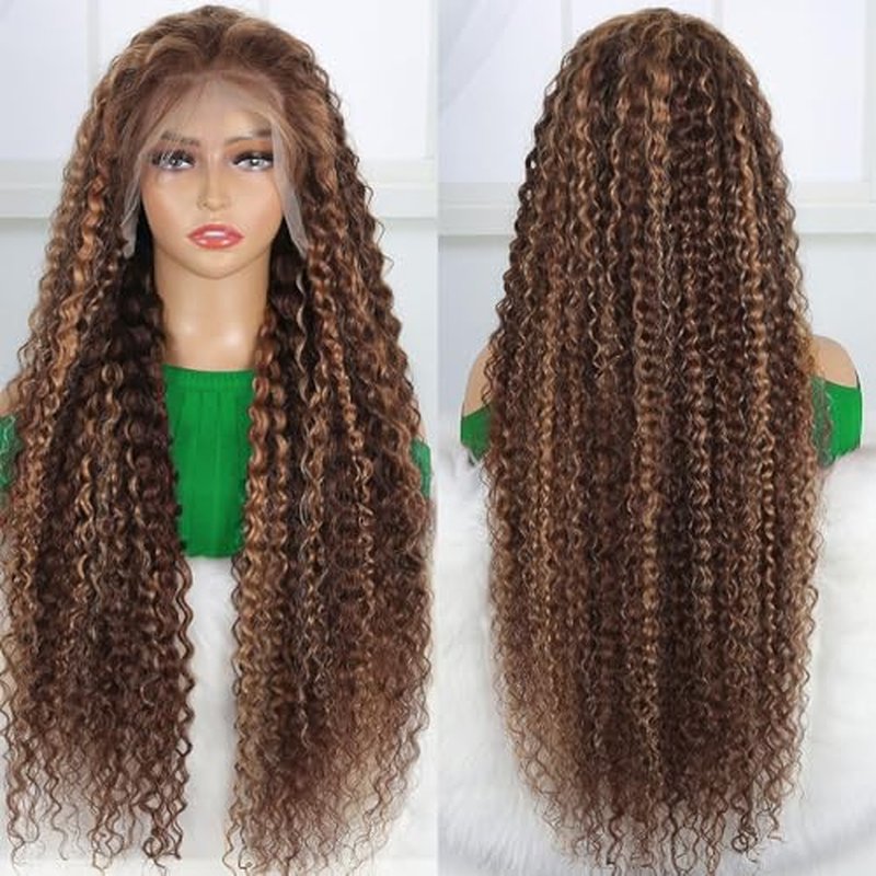 Honey Blonde Wig Human Hair Deep Wave 13x6 Hd Lace Front Wigs Human Hair 4/27 Highlight Ombre Wig Lace Frontal Wig Pre Plucked For Women 22inch