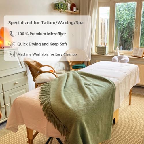 4 Sets Extra Thick Massage Table Sheets Sets Soft Premium Microfiber 3 Piece Set Massage Sheet Set for Salon Spa Bed Include Fitted Covers Flat Sheets Face Cradle Cover