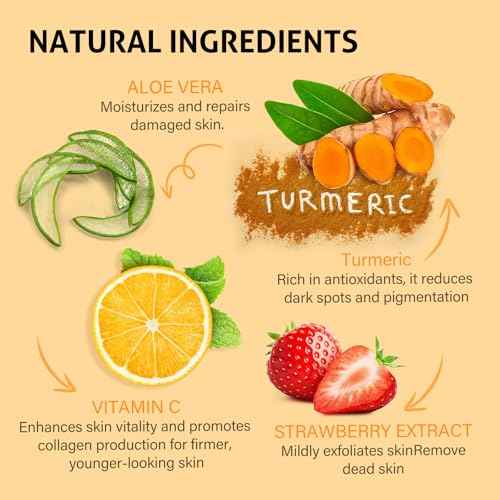 Turmeric Vitamin C Face Scrub-Turmeric Microdermabrasion Exfoliating Facial Scrub Vitamin C Face Exfoliator