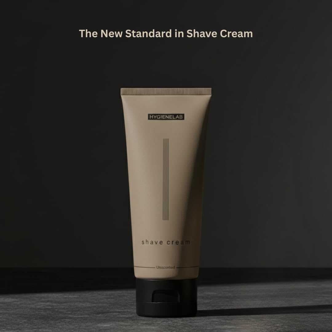 HygieneLab Shaving Cream - Fragrance-Free, Non-Toxic Aloe Vera & Shea Butter Formula for Sensitive Skin | 6.76 oz