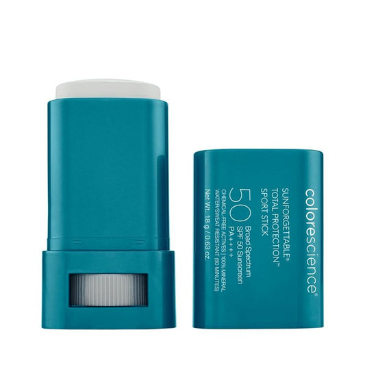 Colorescience Sunforgettable Total Protection Sport Stick SPF 50, Mineral, Broad Spectrum, Water/Sweat Resistant, Reef Safe, Hypoallergenic, 1 ct.