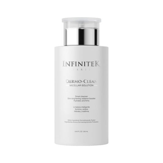 Infinitek Paris Dermo-Clean Micellar Water | Gentle Micellar Cleansing Water & Waterproof Eye Makeup Remover Liquid | Alcohol & Fragrance-Free | 8.45 fl oz / 250 ml