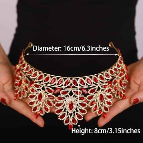 JWICOS Baroque Queen Crown Crystal Tiaras and Crowns for Women Halloween Costume Hair Accessories for Wedding Prom Birthday Party (Style 1)