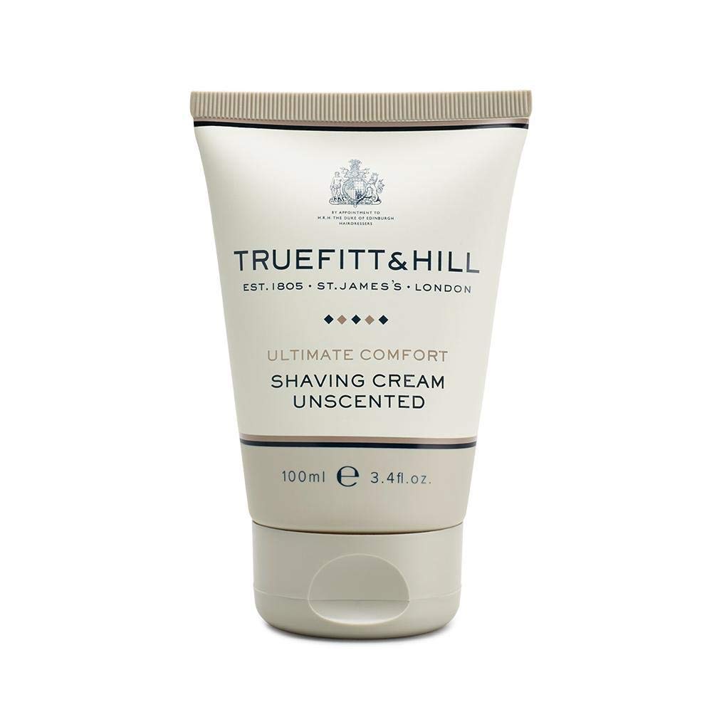 Truefitt & Hill Ultimate Comfort Shaving Cream Tube for Men, Unscented, 3.4 oz.