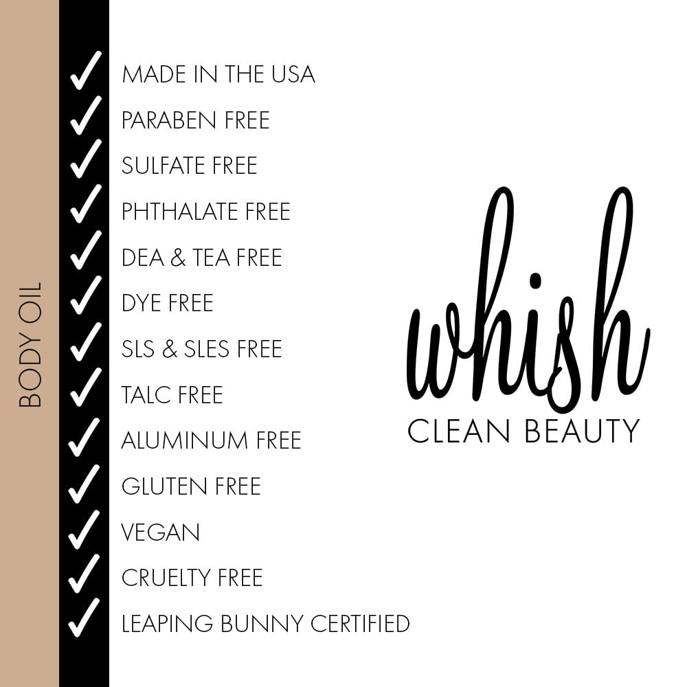 Whish Coconut Milk + Verbena Luminous Body Oil - Moisturizing Scented Body Oil with Peptides - Quick-Drying - Soothes & Firms Skin - 2 fl oz