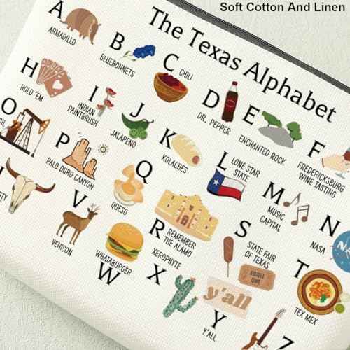 Cute Texas State Souvenirs Gifts Makeup Bag Texas Themed Gifts for Women Her Sister Daughter Mom Friends Coworkers Aunt Niece Friendship Birthday Christmas