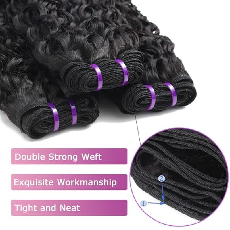 3C4A Burmese Curly Bundles 20 20 20 Inch Unprocessed Virgin Hair 3 Bundes Quick Weave Curly Human Hair with Spiral Ends Natural Black Color for Women