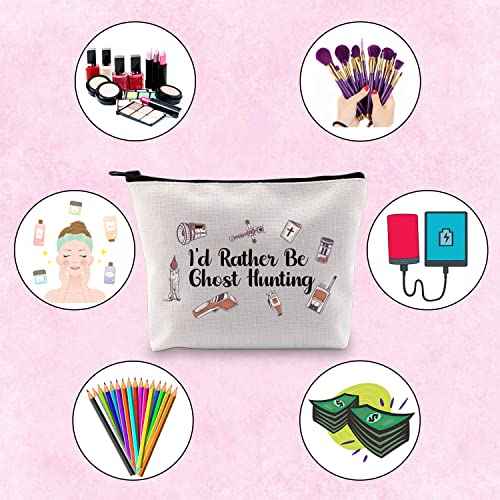 TSOTMO Paranormal Investigator Ghost Lover Merch I¡¯d Rather Be Ghost Hunting Zipper Pouch Makeup Bag (Ghost Hunting)