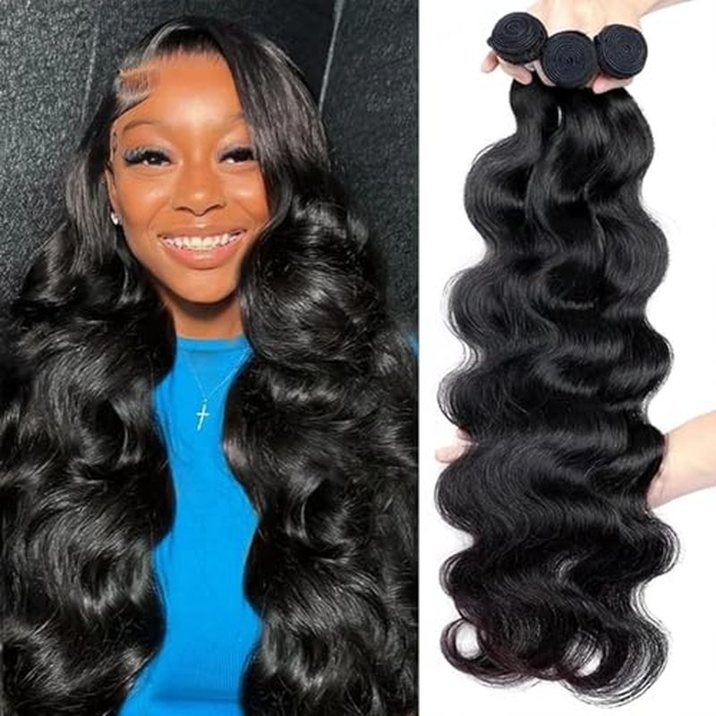 Body Wave Bundles Human Hair 18 20 22 Inch 12A Brazilian Human Hair Bundles 100% Unprocessed Virgin Human Hair Extensions For Women Natural Color