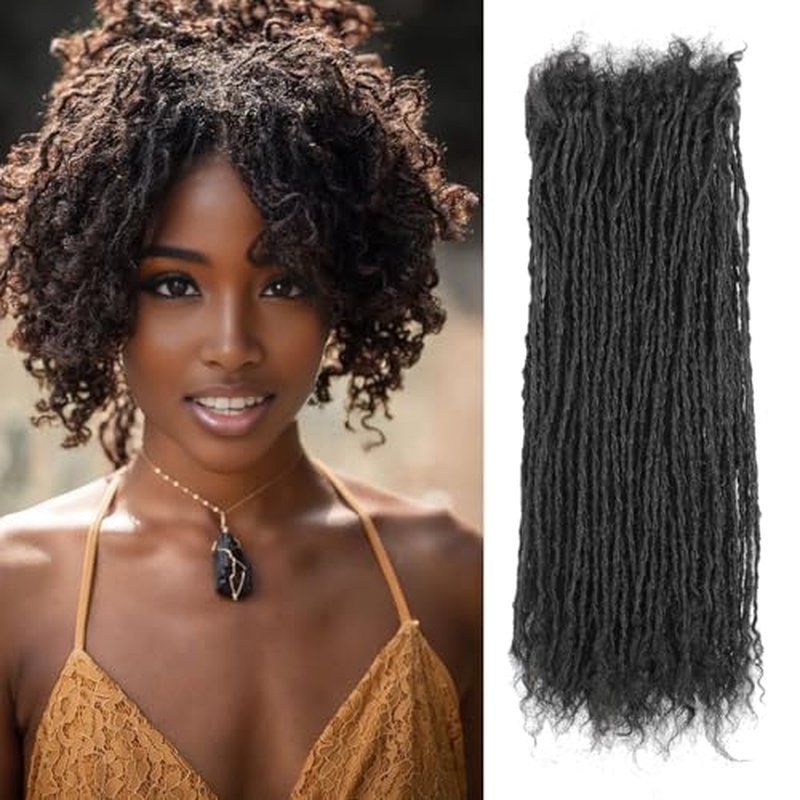 8-12 Inch Sister locs Human Hair Handmade Interlock Locs Curly Tips Sister Locs Real Human Hair Microlocs Extensions Permanent Dreadlock Extensions Natural Soft Looking(0.2cm,8 Inch-70 Strands)