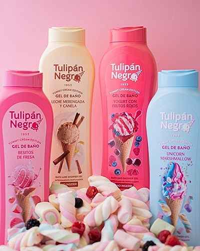 Tulipan Negro Merengue Milk & Cinnamon Body Wash - Hydrating & Soothing Shower Gel, Long-Lasting Fragrance, 21.9 oz