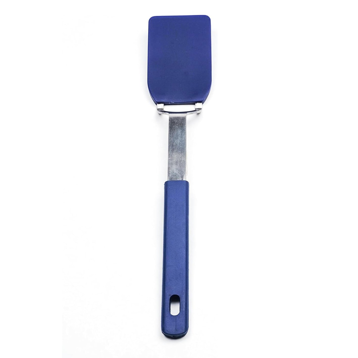 RSVP International Kitchen Tool Collection Flexible Nylon Spatula, Stainless Steel Handle, 10.75x2", Blue
