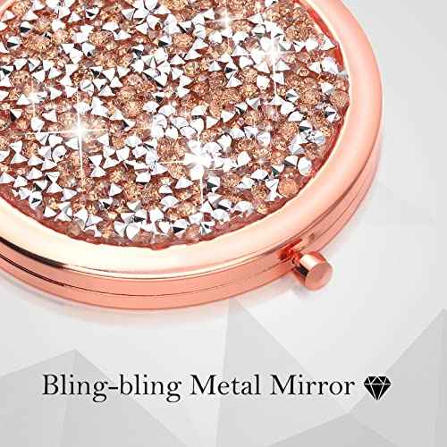 Yulejo 6 Pieces Compact Mirror Bulk Mini Pocket Mirror for Purse Gift Wedding Makeup Small Portable Magnifying Cosmetic for Travel Pocket 2.75 Inch Round Folding for Women Mom Baby Shower Bridesmaid