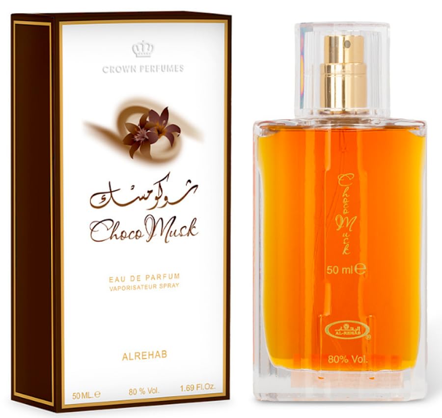 Al-Rehab Choco Musk Eau de Parfum Spray for Women - 1.65 oz | Sweet & Warm Fragrance