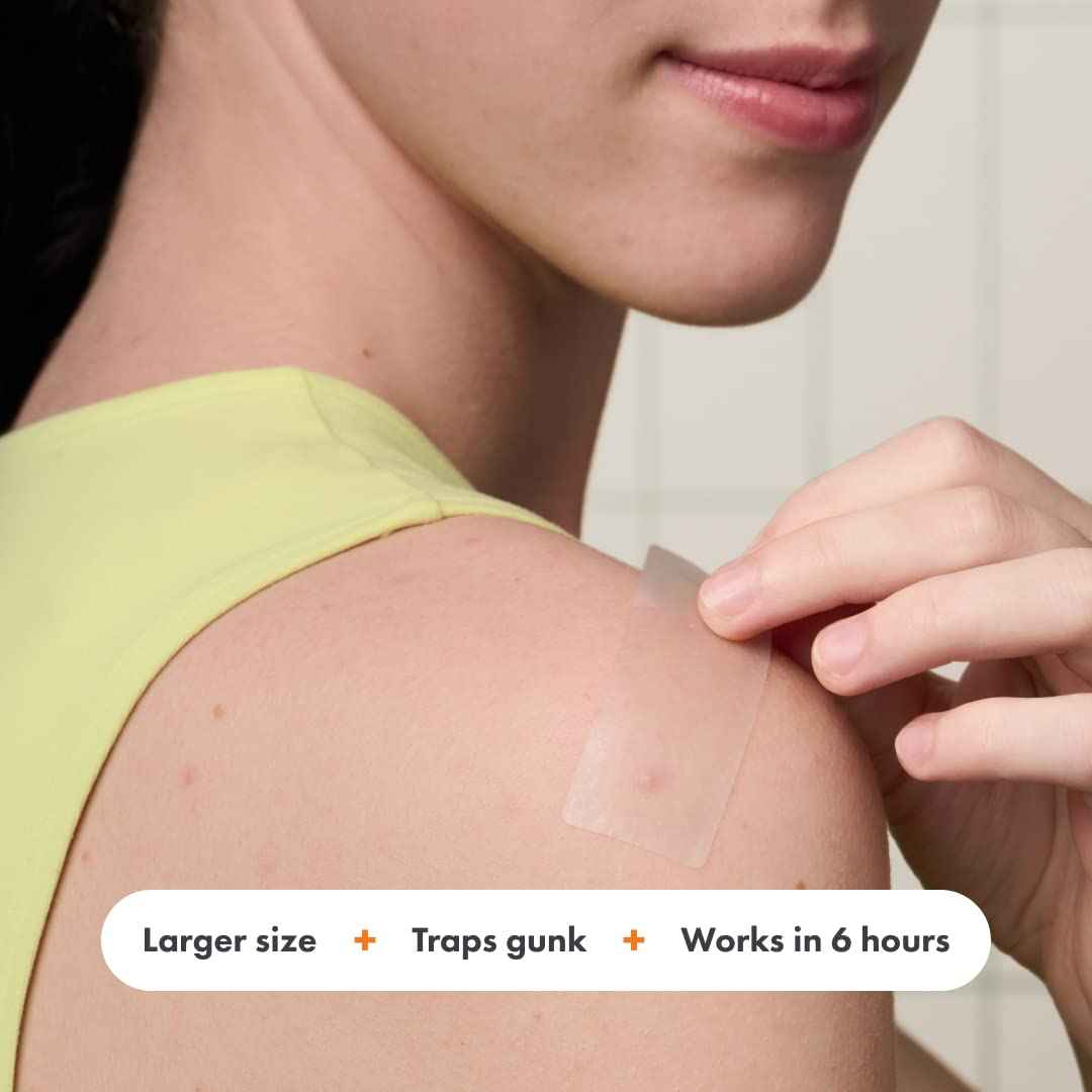 Mighty Patch Surface Large Pimple Patches for Face from Hero Cosmetics, Acne Spot for Body, Cheek, Forehead, and Chin, Pimple Stickers, Hydrocolloid Covers, Vegan-friendly, 10 Count
