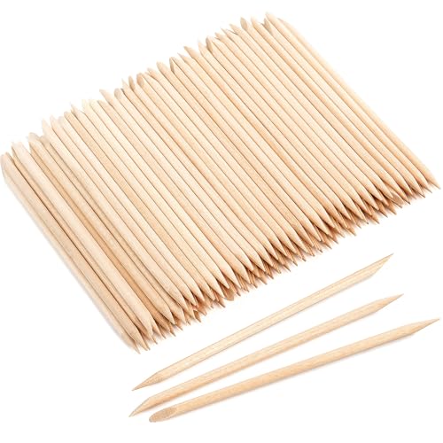 600 Pcs 4.5 Inch Orange Sticks for Nails Double Sided Multi-Use Wooden Cuticle Pusher Sticks Manicure Pedicure Tool Cuticle Sticks or Eyebrow Waxing Sticks for Facial Hair Removal