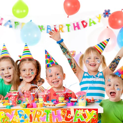 52 Pcs Temporary Tattoo for Kids Full Arm Castle Butterfly Cat Truck Dinosaur Rocket Planet Cute Animal Body Face Fake Arm Tattoos for Girls Boys Tiny Tattoo Stickers Birthday Gifts Party Supplies