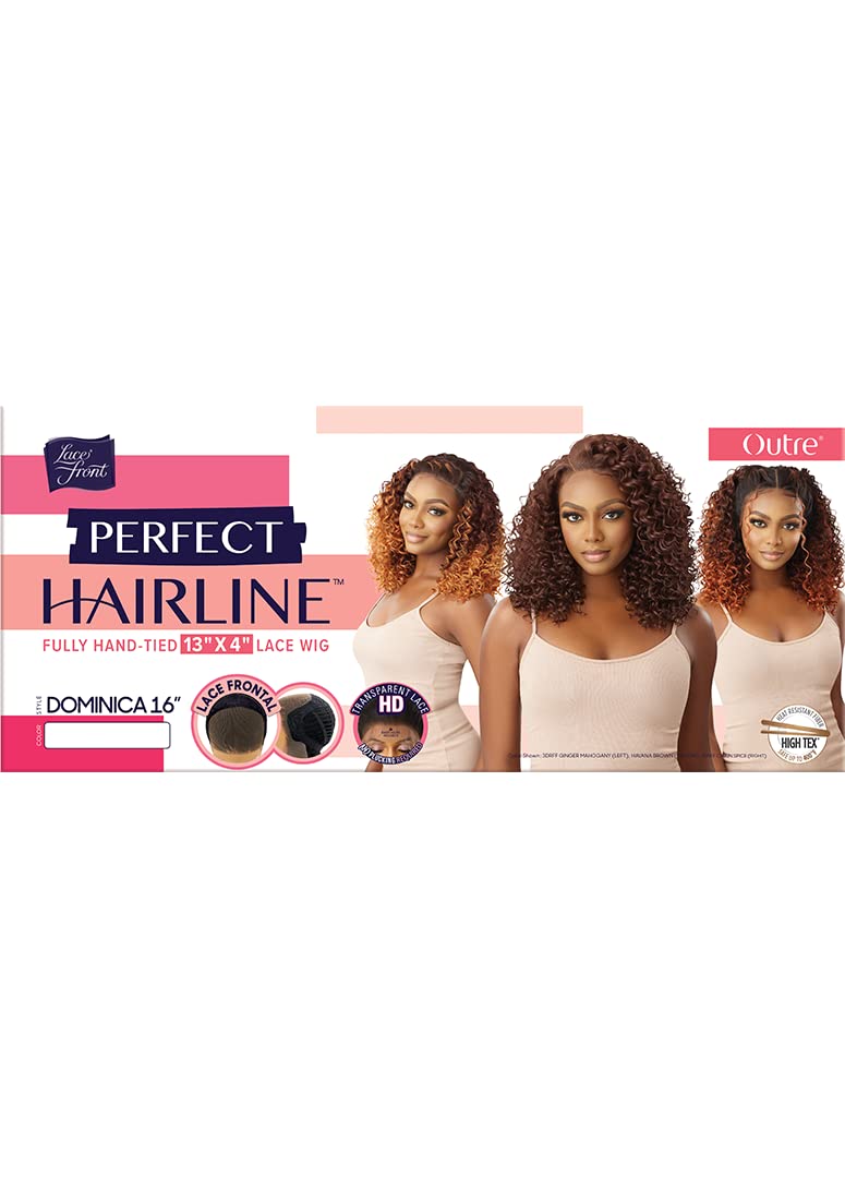 Outre Perfect Hairline 13x4 HD Lace Front Wig DOMINICA 16" (3drff ginger mahogany)