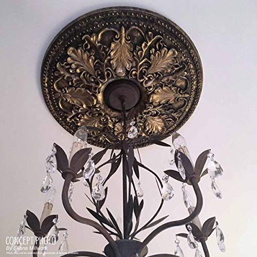 Ekena Millwork CM09BN Benson Ceiling Medallion, 9"OD x 4 1/8"ID x 5/8"P, Primed