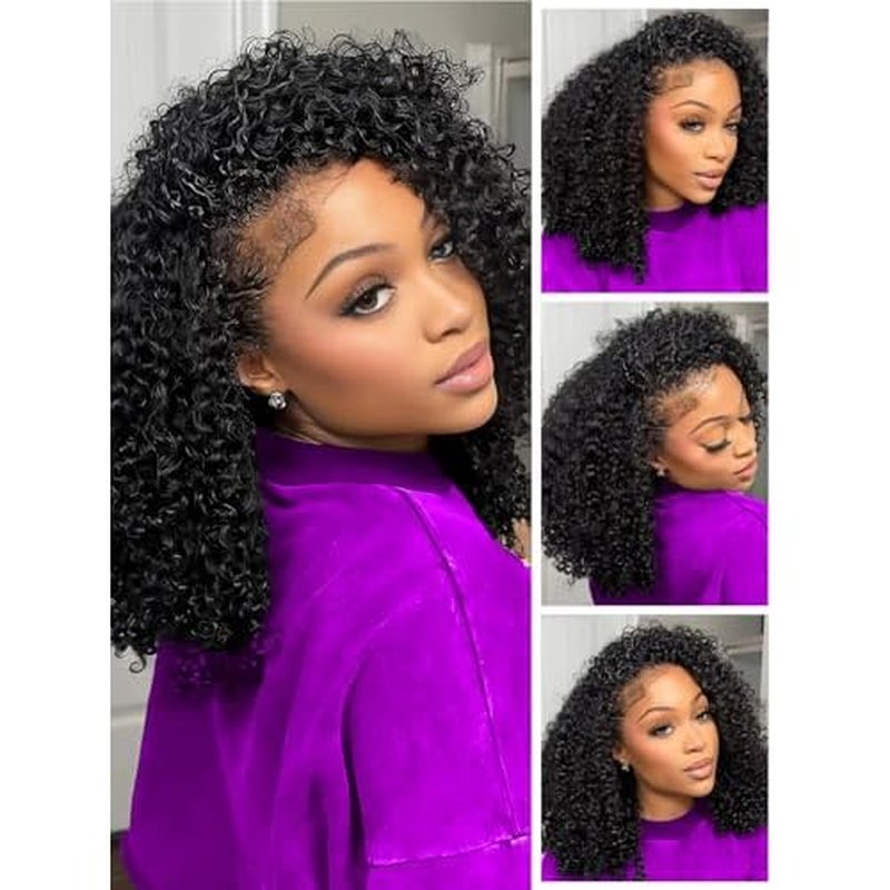 22 Inch Kinky Curly Half Wig Human Hair 3 In 1 Seamless Flip Over Half Wigs Human Hair Glueless Wear and Go 220 Density Beginner Friendly Drawstring Headband Wig for Women (KC Half Wig, 22 Inch)