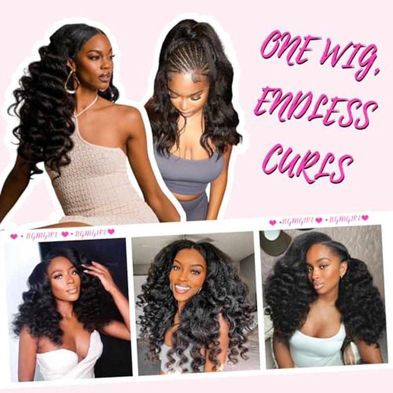 BGM GIRL Kinky Straight 3 in 1 Half Wig Human Hair Glueless Wear and Go No Lace Flip Over Wig With Adjustable Drawstring 180 Density Natural Look Wig For Women 16 Inch