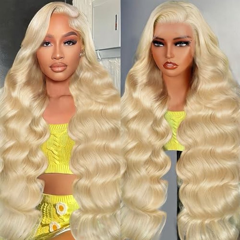 30 Inch 613 13x6 Lace Front Wig Human Hair Blonde Wig Human Hair 200 Density Blonde Body Wave Lace Front Wigs Human Hair Pre Plucked 613 HD Lace Frontal Wig