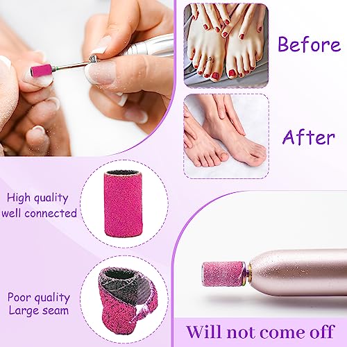 240 Grit Sanding Bands for Nail Drill 100Pcs, Extra Fine for Natural Nails Polishing and Shaping, Zebra Sanding Bands Set for Manicures Pedicures