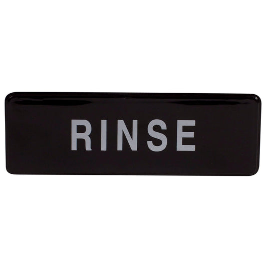 Winware Information Sign, "Rinse", 3" x 9", Black