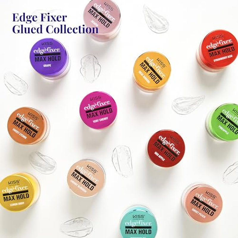 Red by Kiss Edge Fixer 24 Hour Maximum Hold Edge Wax No Flaking Biotin B7 Infused Hair Gel 1.01 fl.oz (Unscented)