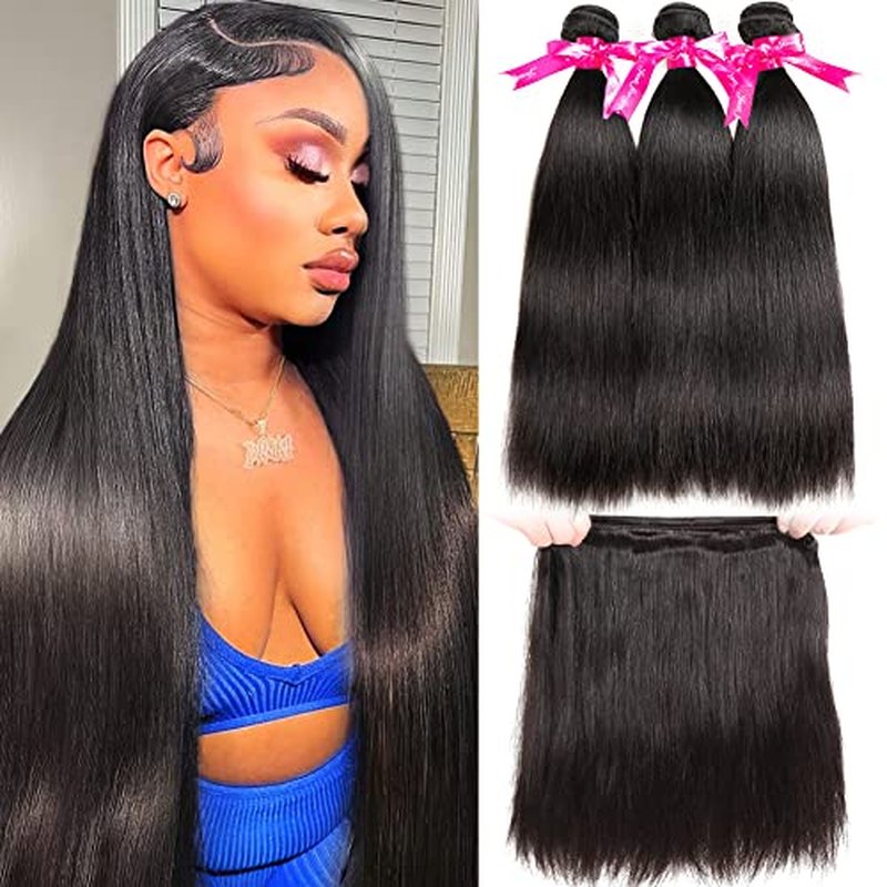 Subella Brazilian Straight Hair 3 Bundles 20 22 22inch Grade 10A Virgin Straight Human Hair Bundles Natural Black Color Hair Weave